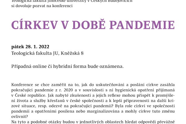 Církev v době pandemie Církev v době pandemie