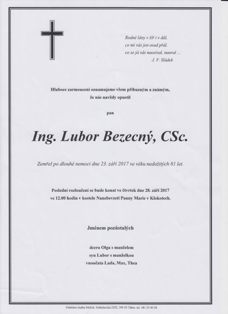 Ing. Lubor Bezecný, CSc