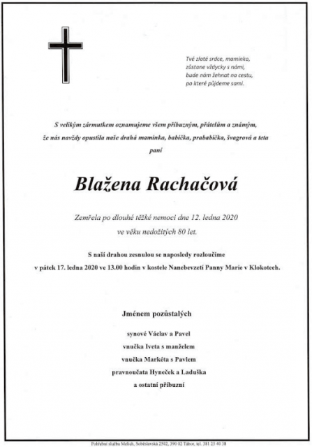 Blažena Rachačová