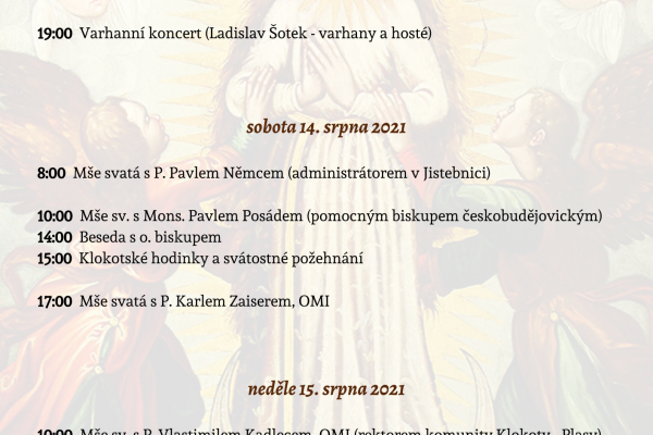 Hlavní pouť k Panně Marii Klokotské Hlavní pouť k Panně Marii Klokotské