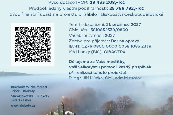 Prosba o pomoc - Revitalizace poutního areálu v Klokotech