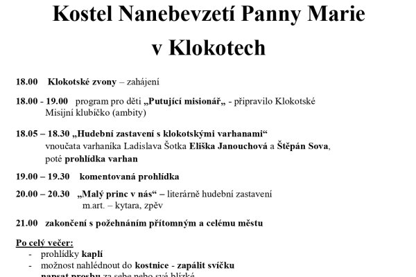 Noc kostelů: Klokoty a Dražice