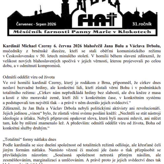 Červenec- Srpen 2026