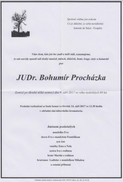 JUDr. Bohumír Procházka