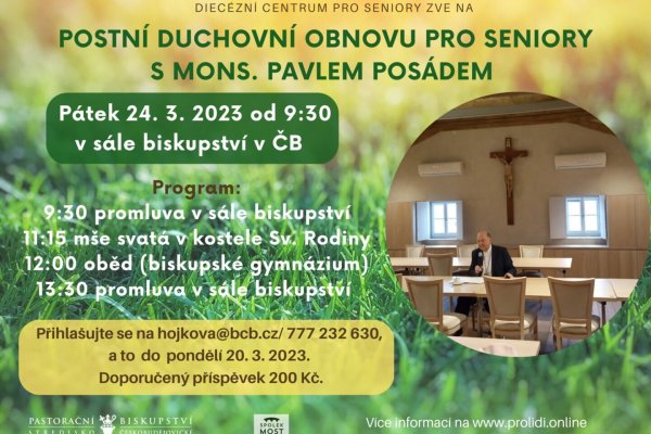 Postní duchovní obnova pro seniory Postní duchovní obnova pro seniory